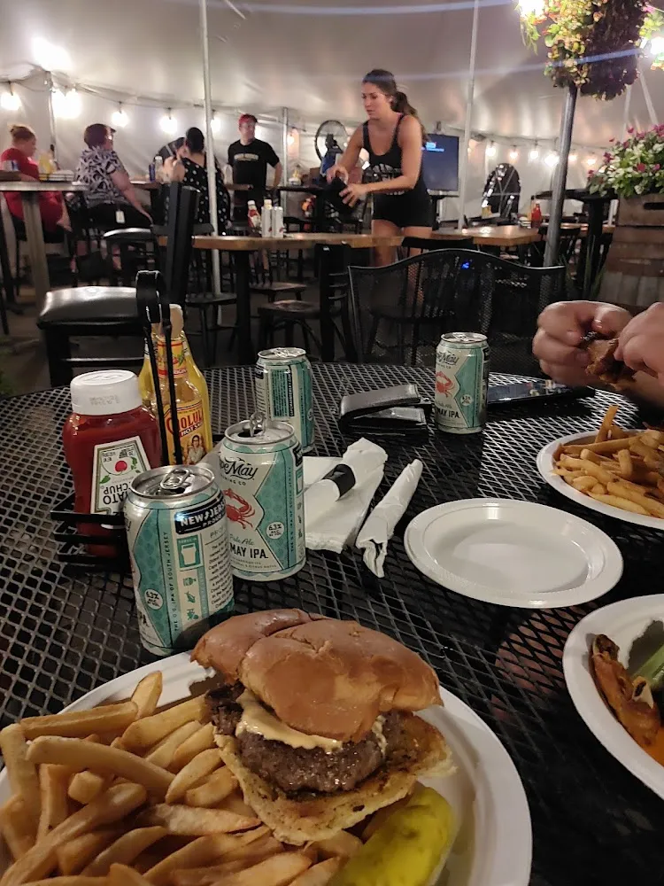 Burger with Fries and Pound Wings
